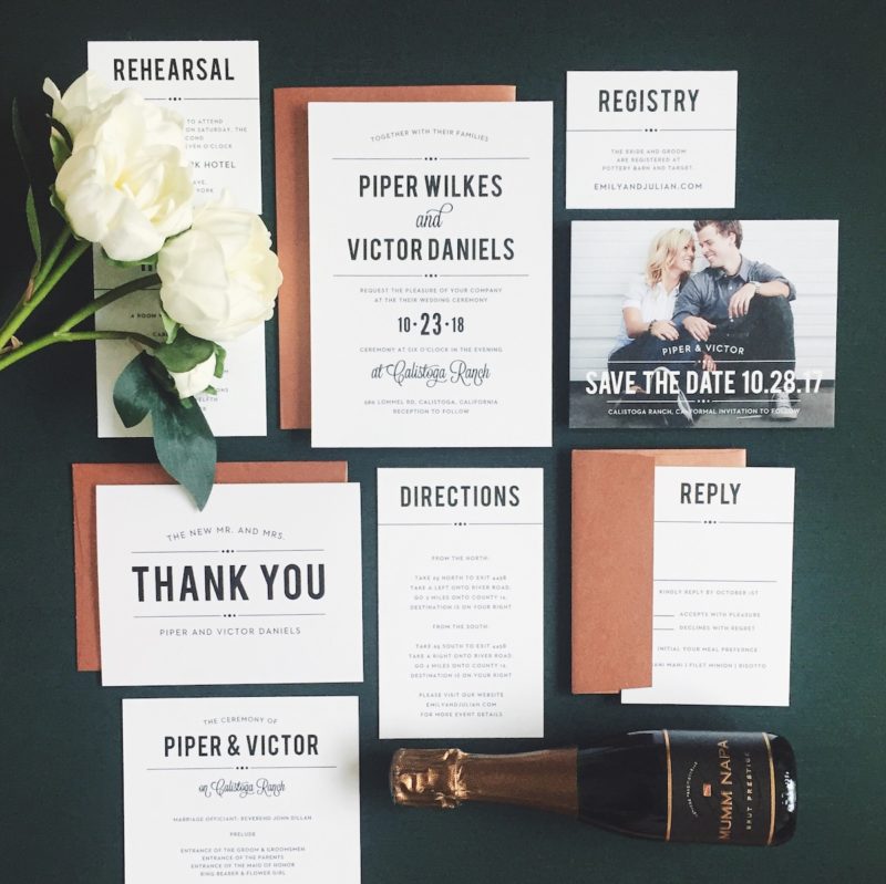 Bold, Vintage wedding invtiation